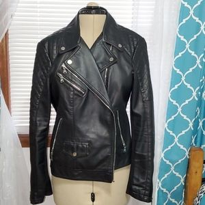Express Quilted Vegan Moto Leather Jacket